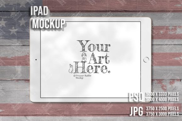 4th of July Mockup IPad Template PSD JPG for Seasonal Graphics