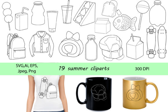 Cute Summer Cliparts.SVG Sublimation – A Versatile Graphics Asset for Illustrations