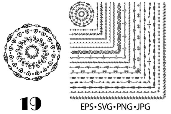 Decorative Brushes with Corner Tiles for Crafts and Graphics