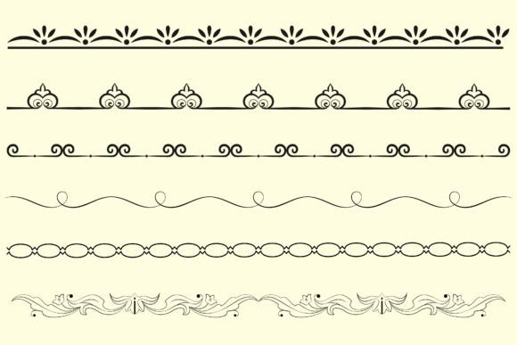 Decorative Pattern Brushes Borders Frame for Graphics and Illustrations