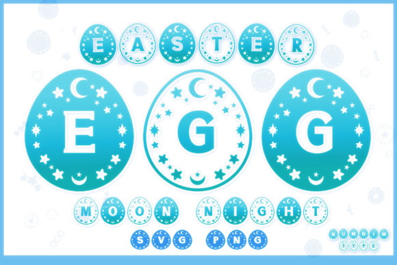 Easter Egg Moon Night SVG PNG Alphabet Review