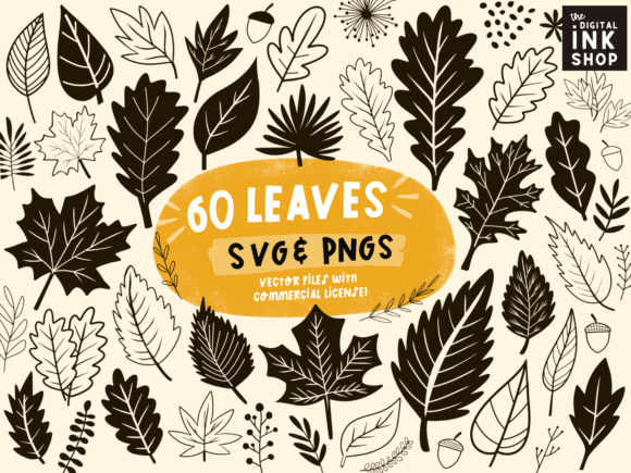 Fall Leaves SVG Bundle Silhouettes for Crafts and Graphics