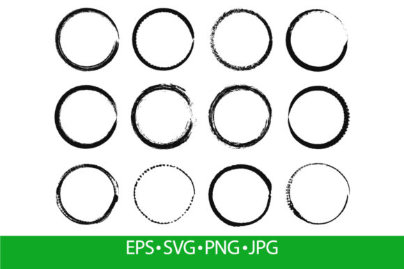 Grunge Circle Frames for Crafts and Graphics