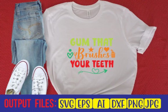 Gum That Brushes Your Teeth – A Playful Graphic for T-Shirt Designs