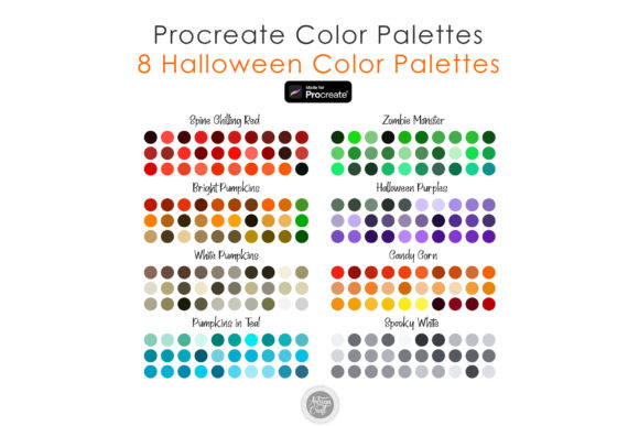 Halloween Procreate Color Palette for Graphics and Brushes