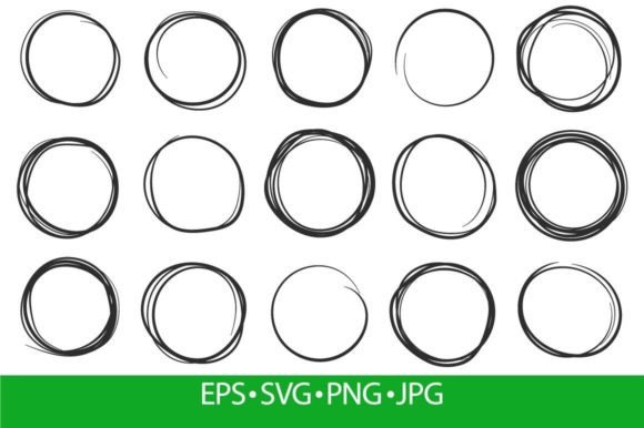 Hand Drawn Circles for Crafts and Graphics