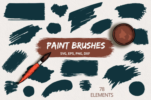 Hand Drawn Paint Brushes for Web and Editorial Graphics