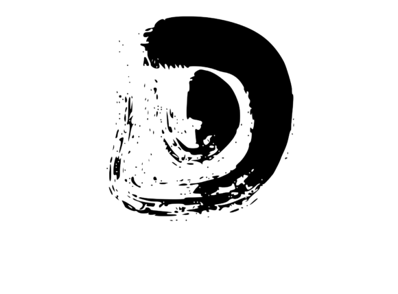 Messy and Rough Fat Brushed Mono D for Graphics and Crafts