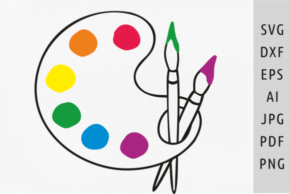 Paint Palette Svg Paint Brush Svg Artist for Graphics and Illustrations