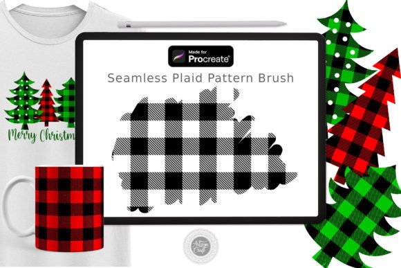 Plaid Procreate Brush for Web and Print Graphics