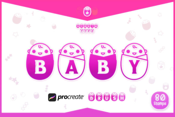 Procreate Brush Baby Kids Alphabet a-z - Graphics for Digital Sellers
