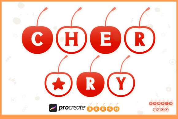 Procreate Brush Cherry Berry Alphabet for Graphics and Brushes