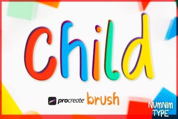 Procreate Brush Child Kids Alphabet a-Z for Graphics and Brushes