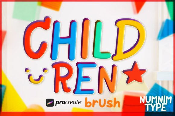 Procreate Brush Children Kids Letter a-Z for Brand Graphics