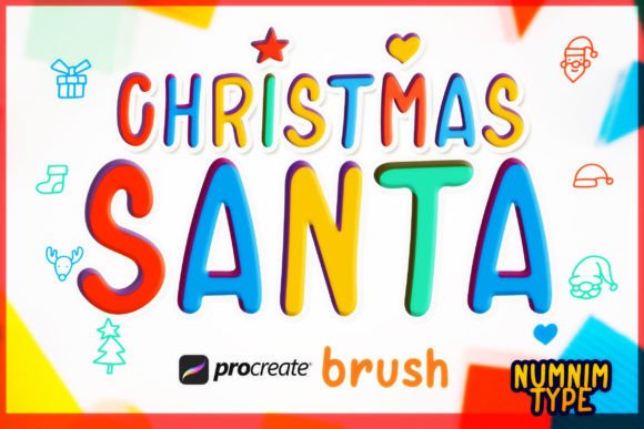Procreate Brush Christmas Santa Kids a-Z Graphics