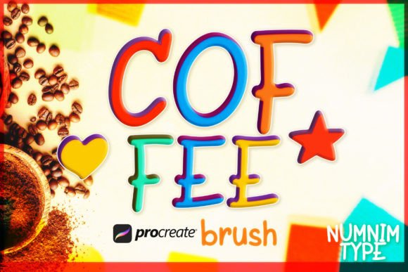 Procreate Brush Coffee Kids Alphabet a-Z for Graphics and Brushes