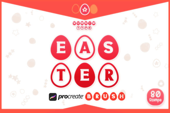 Procreate Brush Easter Egg Alphabet a-Z for Graphics and Brushes