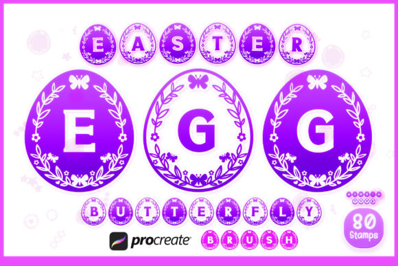 Procreate Brush Easter Egg Butterfly a-Z Graphics
