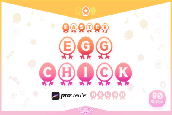 Procreate Brush Easter Egg Chick Letters - Graphics for Creative Sellers