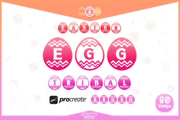 Procreate Brush Easter Egg Tribal Letter Graphics