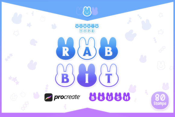 Procreate Brush Easter Rabbit Alphabet for Graphics and Brushes