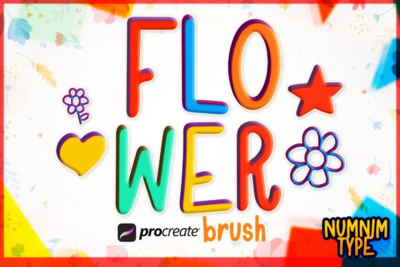 Procreate Brush Flower Kids Alphabet a-Z Graphics