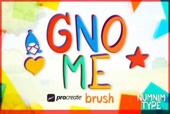 Procreate Brush Gnome Kid Alphabet a-Z Graphics