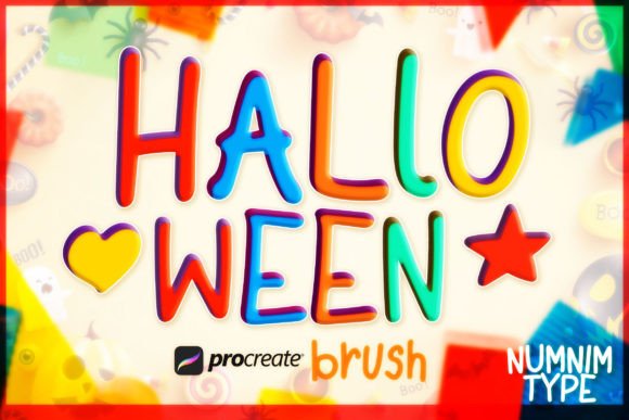 Procreate Brush Halloween Kid Letter a-Z for Graphics and Brushes