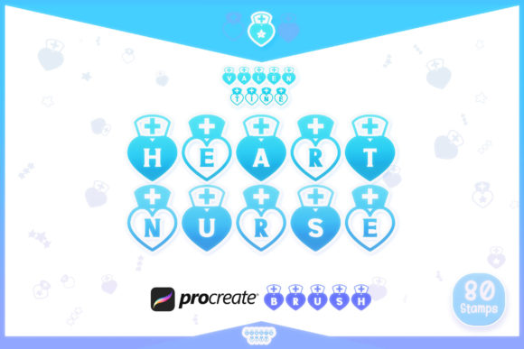 Procreate Brush Heart Nurse Valentines for Local Business Graphics