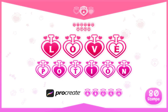 Procreate Brush Love Potion Alphabet a-z for Graphics and Branding