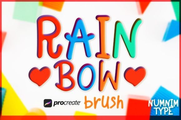 Procreate Brush Rainbow Kid Alphabet a-Z for Graphics and Brushes
