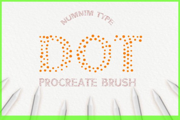 Procreate Brush Stamp Dot Retro Kids a-Z Graphics