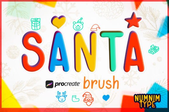 Procreate Brush Stamp Santa Kids a-Z Graphics