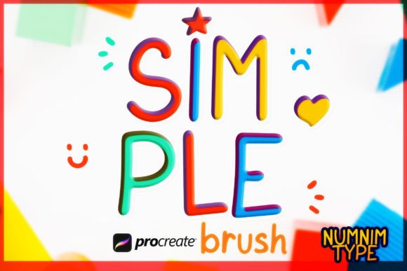 Procreate Brush Stamp Simple Kids a-Z for Graphics and Brushes