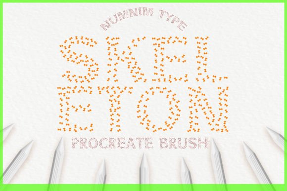 Procreate Brush Stamp Skeleton a-Z Graphics