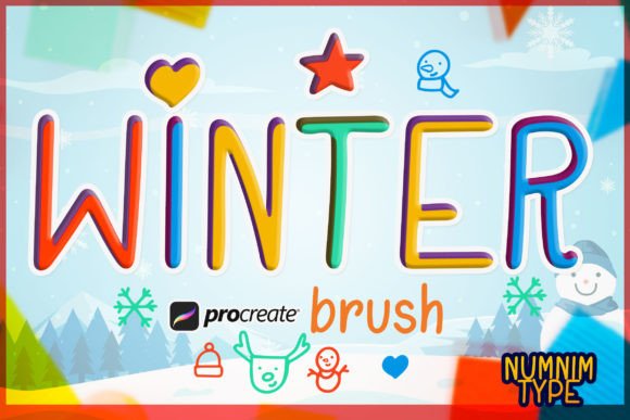 Procreate Brush Stamp Winter Kids a-Z: A Graphic Design Asset for Bloggers