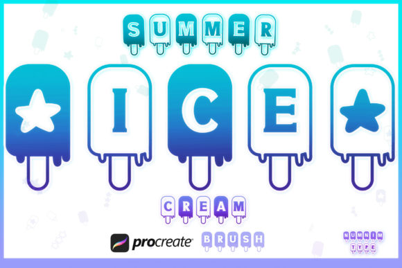 Procreate Brush Summer Ice Cream Letters - Graphics for Creative Sellers