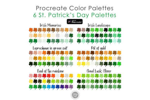 St Patricks Day Color Palette Procreate for Graphics and Brushes
